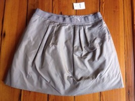 NWT J Crew 100% Silk Crinoline Lined Pockets Gray Grosgrain Ribbon Skirt 6 - £31.37 GBP