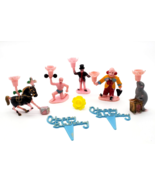 Vintage Cake Toppers Cupcakes Lot 8 Horse Clown Seal Candle Holders Picks - £8.73 GBP