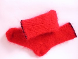 Fuzzy socks * Mohair Socks * Women socks* US 10-11 Hand Knit Cuddly Handmade - £12.61 GBP+
