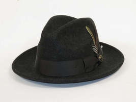 Men Bruno Capelo Hat Australian Wool Fedora EXECUTIVE EX329 Charcoal Gray image 2