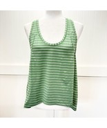 Zyia Active Nimbus Split Back Tank Top XL Green Open Back Sheer Stripe EUC - £12.57 GBP