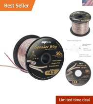 Oxygen-Free Copper 14 Gauge Speaker Cable - 50ft with Flexible Clear PVC... - $775.30 MXN