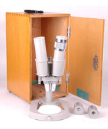 Microscope-Vtg w Wood Box-Assorted Eyepieces-Student Medical Science Res... - $93.49