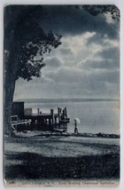 Chautauqua Institution NY Early Morning Woman With Parasol At Lake Postcard F33 - £5.48 GBP