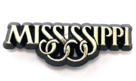 Mississippi State Souvenir Pin Retro Typography Black Gold Travel Collec... - $9.99