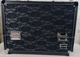 Caboodle Black Lace Make Up Jewelry Case Travel Storage Expandable Trays - £22.17 GBP