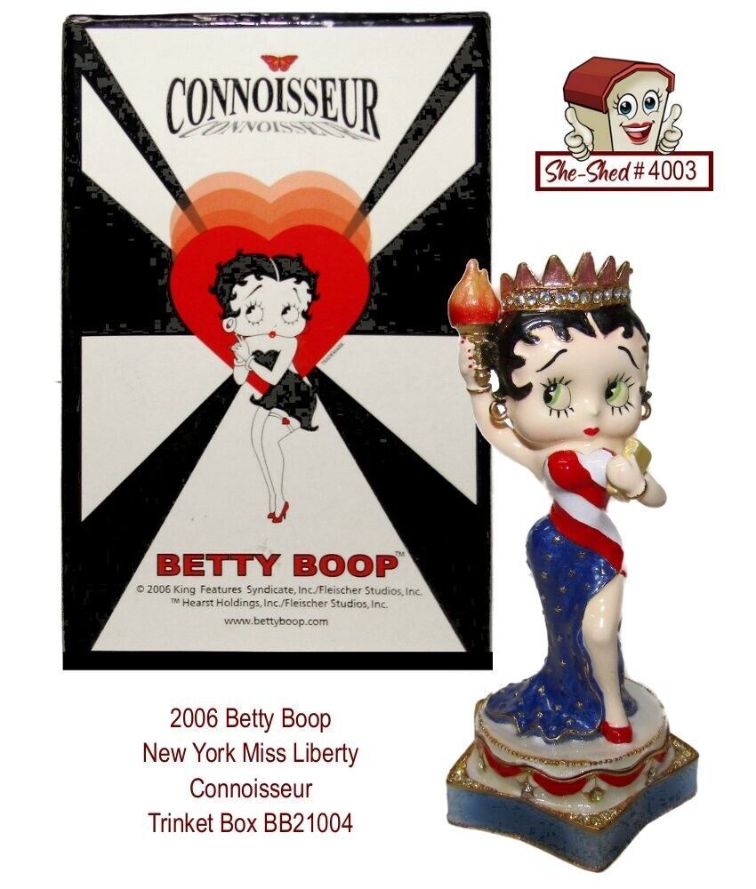 Primary image for 2006 Betty Boop NY Miss Liberty Connoisseur Trinket Box BB2100 NIB