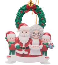 Personalized Christmas Family Ornament Family of 4 Santa Theme - $7.69