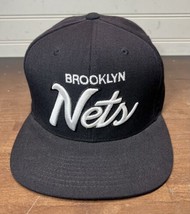 Brooklyn NETS NBA Snapback Hat Cap Mitchell and Ness Black script - £15.94 GBP