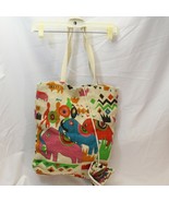 Indian Elephant Tote Should Bag With Purse 15&quot;x 17&quot; w/ 10&quot; Handle Drop - $23.10 CAD