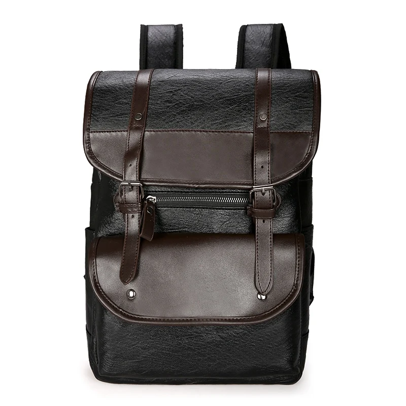 Men Backpack Leather Bagpack Large laptop Backpacks Male Mochilas Retro ... - $47.40