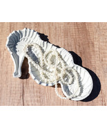 Cast Iron Rustic White Swimming Seahorse Trinket Coins Jewelry Tray Dish... - £25.16 GBP