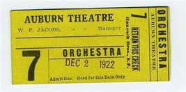 1922 Auburn Theatre Orchestra Ticket Auburn California - $24.72