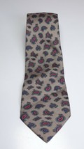 James River Trader Silk Tie Tan Blue Orange Paisley Theme 56” Long 3.5” ... - $9.99