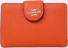 Coach Womens 6390 Crossgrain Leather Corner Zip Wallet,  Mango Orange 83... - £34.91 GBP