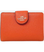 Coach Womens 6390 Crossgrain Leather Corner Zip Wallet,  Mango Orange 83... - £34.61 GBP