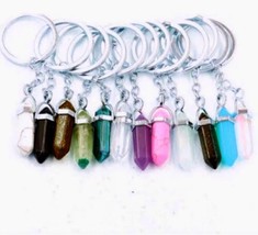 Howlite Crystal Key Chain Purse Charm Crystal Silver Zipper Pull  - £7.83 GBP