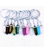 Howlite Crystal Key Chain Purse Charm Crystal Silver Zipper Pull  - $10.00