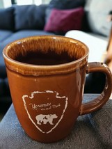 Yosemite National Park Coffee Tea Mug Rare Has Wear Brown Arrowhead Brown Bear - £18.39 GBP