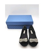 Vera Wang Simply Vera Black Suede ballet Flats W/ Crystal Jewels size 6.... - $49.99