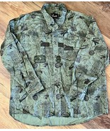 Mens Long Sleeve Button Down Green Shirt Outdoor Fly Fishing Size Xlarge... - $40.69 CAD