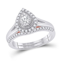 10kt Two-tone Gold Round Diamond Bridal Wedding Ring Set 1/2 Ctw (Certified) - £973.43 GBP