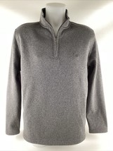 Izod Mens Soft Advantage Performance Stretch LS 1/4 Zip Gray Grey Sweater Medium - £23.11 GBP