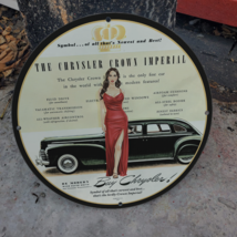 1941 Vintage The Chrysler Crown Imperial Porcelain Enamel SignAMERICANA ... - $148.45