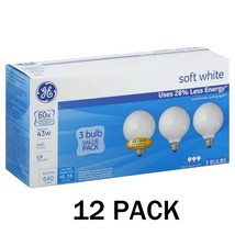 12- GE General Electric 60 Watt Decorative Globe Bulb G25 Medium Base 12 PACK - £36.74 GBP