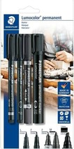 Staedtler Lumocolor Permanent Marker Set - Assorted Tip Sizes 4 - $120.74 MXN