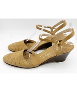 Vintage Salvatore Ferragamo Suede Leather Wedge Closed Toe Size 9.5 AAA - $64.99 CAD