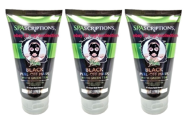 3 x SPAscriptions Black Peel-Off Mask w/ Green Tea Minimize Smoothe Seal... - $460.63 MXN