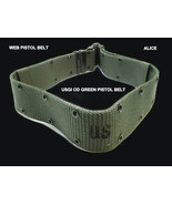 NEW USGI WEB PISTOL BELT LBE LCE ALICE OD GREEN LC-2 MEDIUM 19&quot; - 40&quot; WA... - $17.81