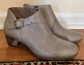 Dansko DARBIE StoneGray Ankle booties Boots Side Zip Size 38 3132211200 2&quot; heel - £53.81 GBP