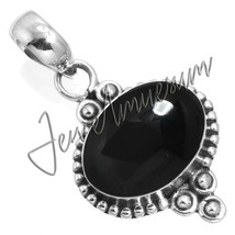 Anniversary Gift Black Onyx Stamp 925 Fine Sterling Silver Pendant - £25.47 GBP