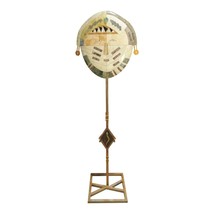 Modern Tessellated Stone and Brass Inlaid Face Sculpture Joseph de Castro - $18,043.52 MXN