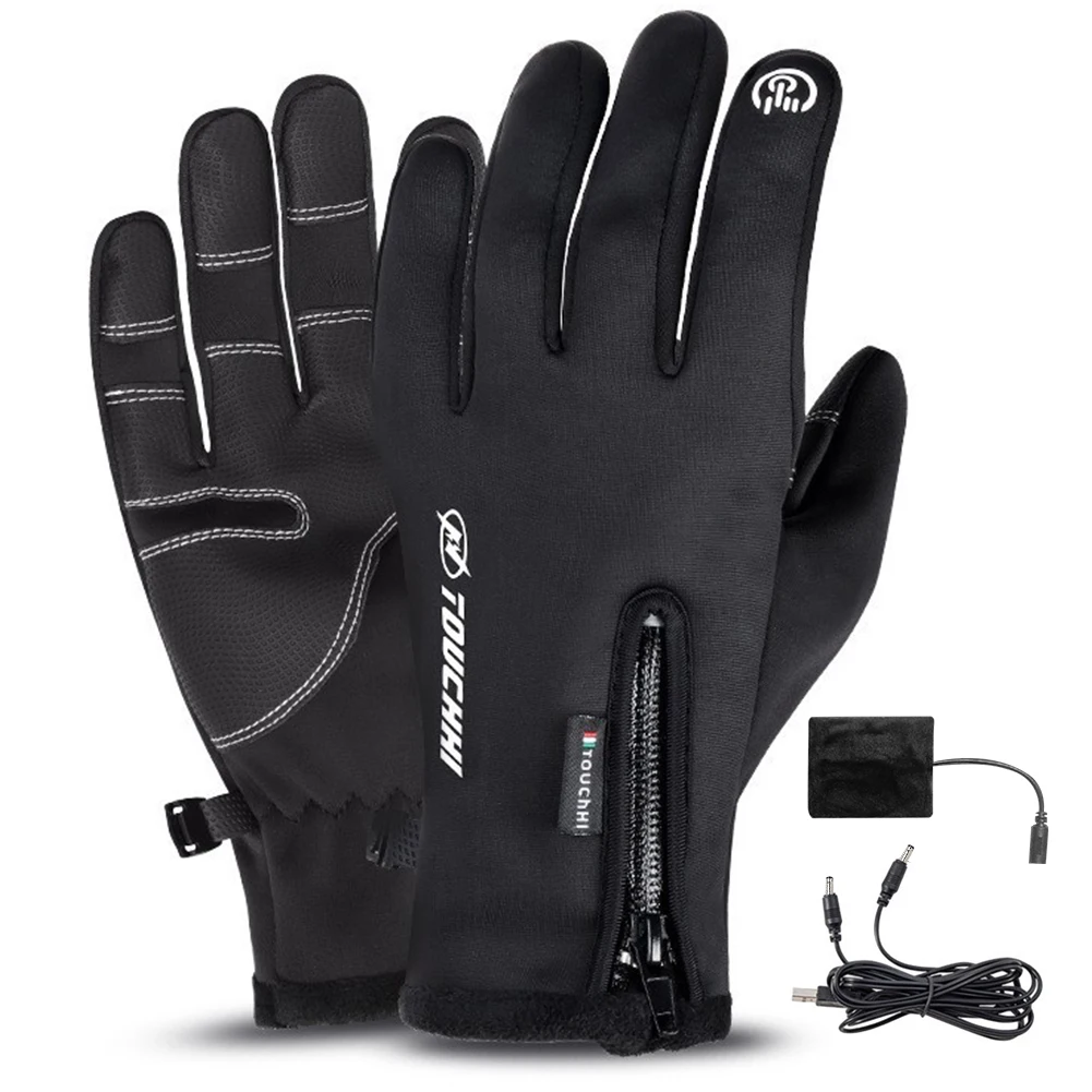 USB Rechargeable Touch Screen Gloves Winter Warm Electric Heated Gloves for - £18.17 GBP+