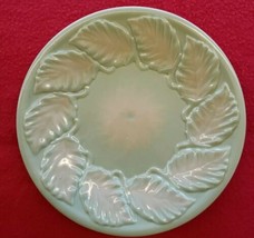 2004 Green / Cream Colored Salad Plate By &quot;A Special Place&quot; With Leaves Border  - £7.21 GBP