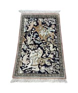 Handmade Vintage Persian Qum Silk Rug 1.8&#39; x 2.8&#39; (57cm x 87cm) 1970s - ... - $869.27 CAD