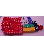 Vintage 40 Solid Red Yellow White Blue &amp; Black Dice  - $17.91 CAD
