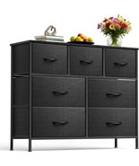 Dresser Chest for Bedroom with 7 Fabric Drawers Black Storage Organizer ... - $1,109.52 MXN