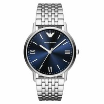 Armani AR8001 Blue Dial Stainless Steel Strap Watch For Men - £151.32 GBP