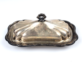 Vintage Silver Plate Covered Butter Dish w/ Glass Insert Has Hallmarks Very Nice - £12.45 GBP