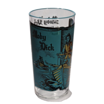 Vintage Classic Moby Dick Story Book Drinking Glass 5 1/4&quot; Tall - $18.46