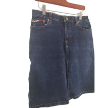 Vintage Tommy Hilfiger Denim Skirt 9 Womens/Juniors Mini Dark Wash Pockets - £13.98 GBP