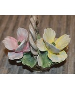 Vintage Small Ceramic Flower Basket by Nuova Capodimonte Italy - $19.99