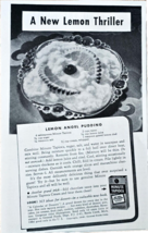 MINUTE TAPIOCA - 1941 Vintage Print Ad-Lemon Angel Pudding-Lemon Thrille... - $12.57