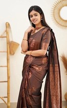 indian banarasi silk saree cotton new for women designer with blouse piece - £25.23 GBP