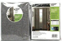 2 Count Colordrift Carlisle Gray 52" X 84" Textural Grommet Drapery Panel