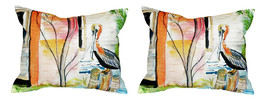 Pair of Betsy Drake Betsy’s Pelican No Cord Pillows - £62.40 GBP